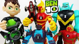 БЕН 10 ИГРУШКИ Бен Тен Мультфильм Ben10 и Фабрика Героев - Алмаз, Шок РОК, Хекс и Часы Омнитрикс